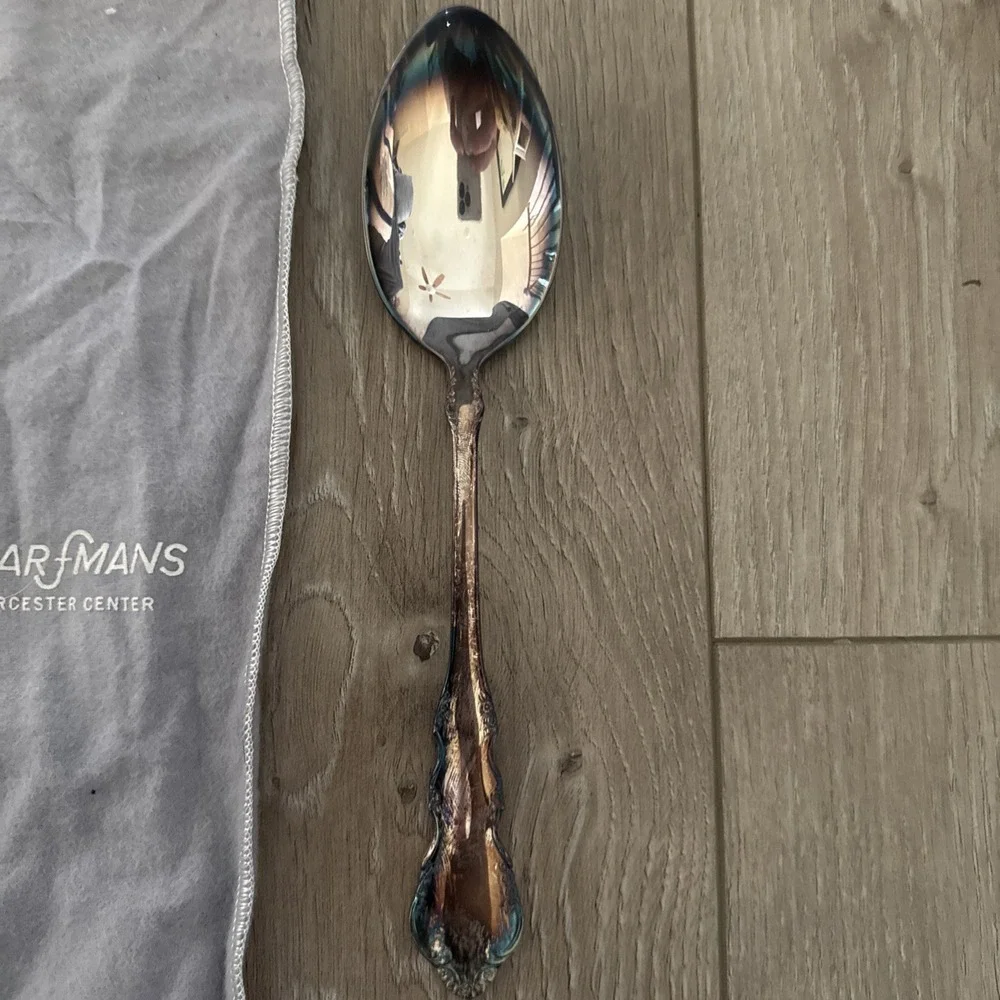 NEW Reed & Barton DRESDEN ROSE Silverplate 1953 Silverware Solid‎ Serving Spoon